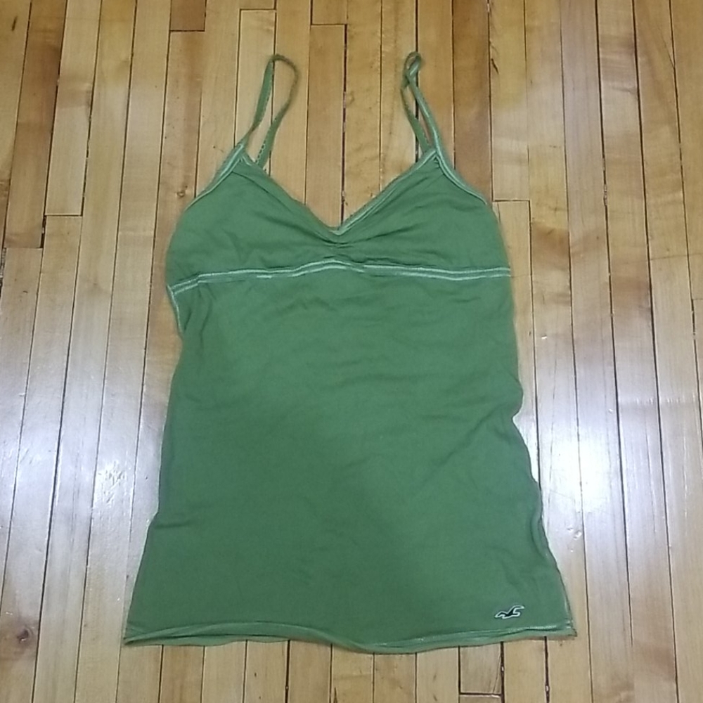 Hollister Women's Green Tank Top Medium
